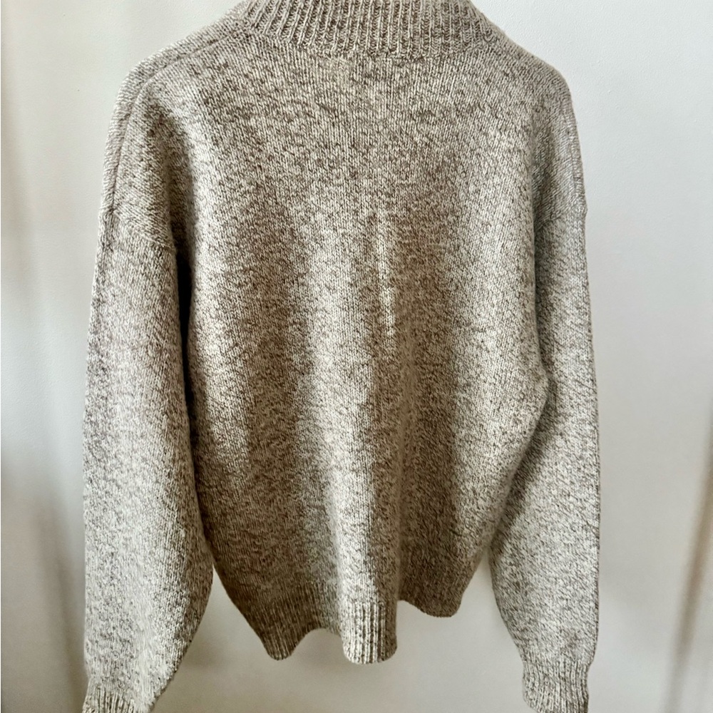 Vintage 80s J.J. Cochran Wool Henley Sweater Oatmeal Chunky Knit L - Picture 11 of 11